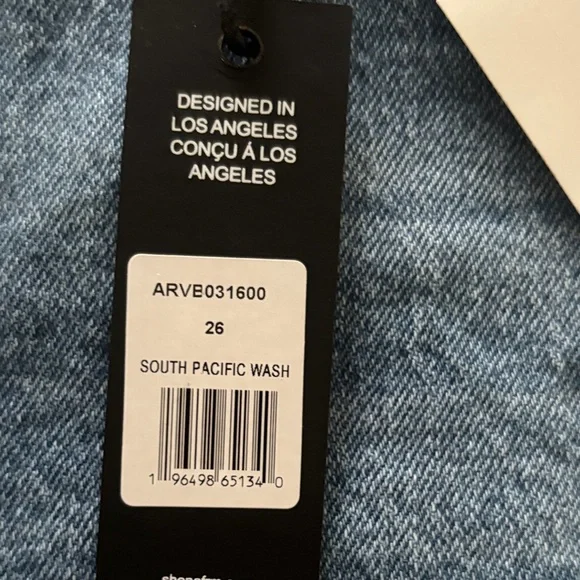 AFRM Light Blue Cropped Denim Shorts - Picture 3 of 3